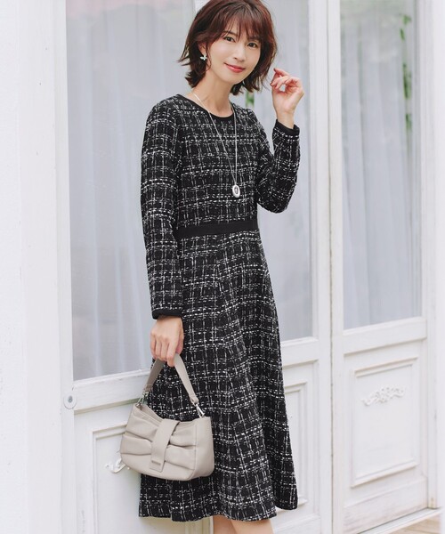 配色ツイードワンピース（ワンピース）｜Tiaclasse（ティアクラッセ