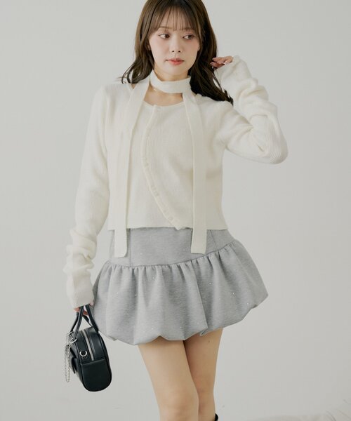 セール】【セットアップ対応】スウェットバルーンミニスカート
