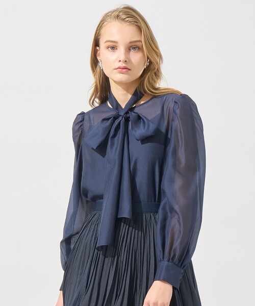 ANAYI ドットアムンゼンシャーリングブラウス 38 スタンドカラー 水玉