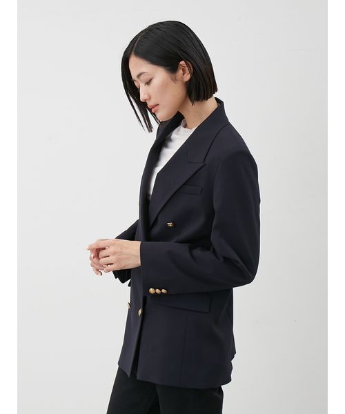 金釦ダブルブレストロングブレザー（テーラードジャケット）｜Mila