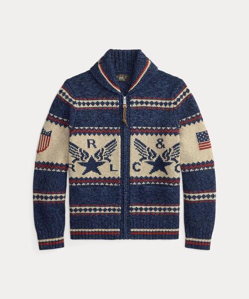 RRL（ダブル アール エル）の「コットン ショールカラー カーディガン