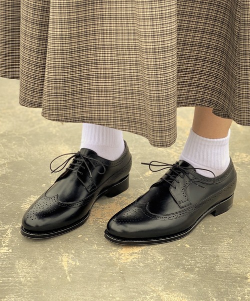 Jalan Sriwijaya/5625/CALF/BLACK/LEATHER SOLE/ロングウィングチップ