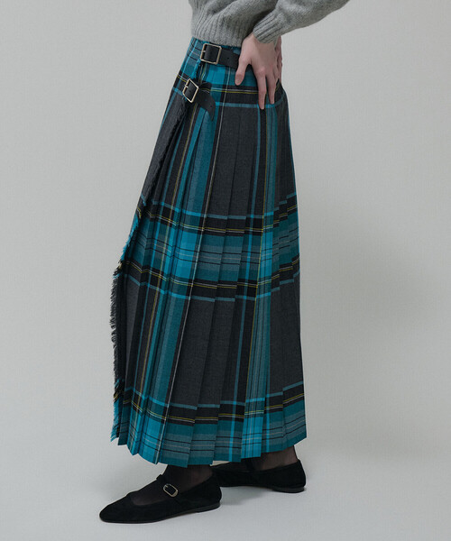 O'NEIL OF DUBLIN | ウーステッドウール ロングキルトスカート WOMEN