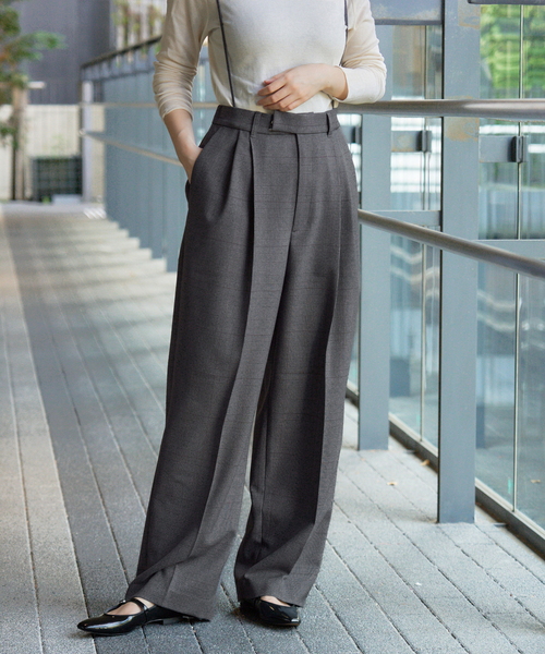 セール】サスペンダーチェックパンツ（スラックス）｜IENA（イエナ）の