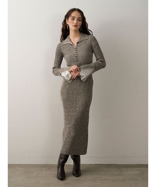 LAGUNAMOON（ラグナムーン）の「レーススリーブネップリブニット