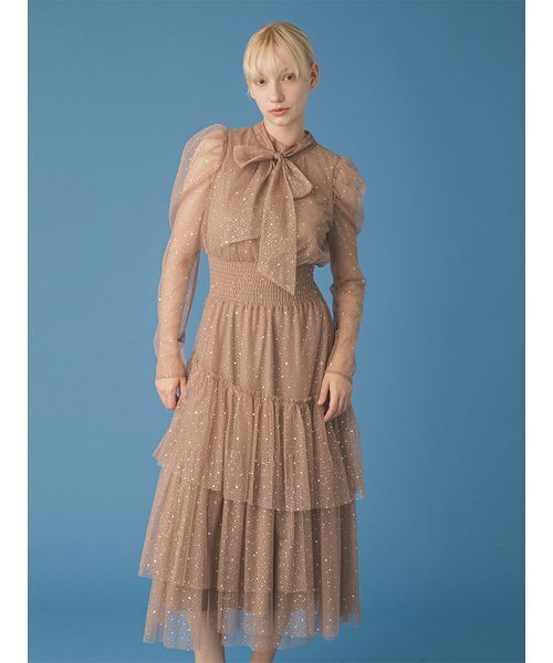 ロングスリーブラメチュールドレス（ドレス）｜FURFUR（ファーファー