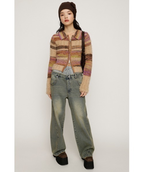 SLY（スライ）の「SHAGGY MIX FRONT ZIP TOPS シャギーミックス