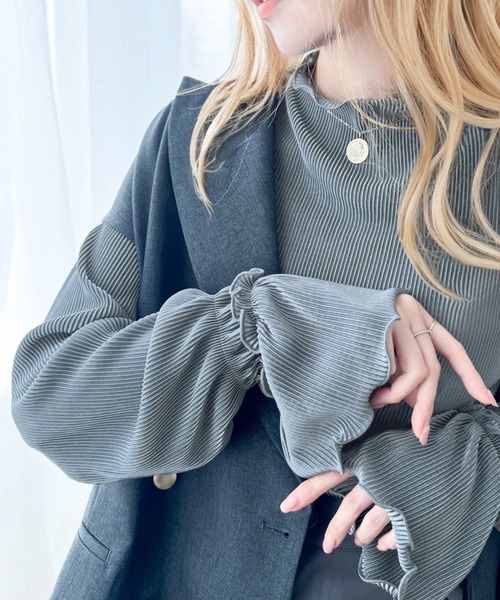 セール】華奢見えが叶う 女性の味方。 キャンディー スリーブ プリーツ