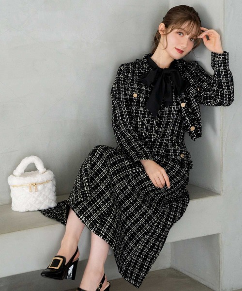 NOELA（ノエラ）の「ツイードジャケット×ジャンスカセット（ワンピース
