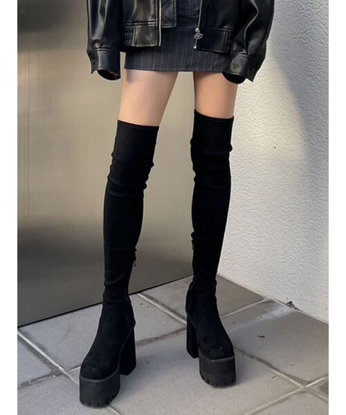 EMODA（エモダ）の「スクエアフィットロングブーツ（ブーツ）」 - WEAR