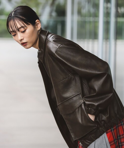 Ray BEAMS（レイビームス）の「フェイクレザー フライト ジャケット