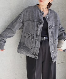 ノーカラージャケット デニムジャケット」に該当するジャケット