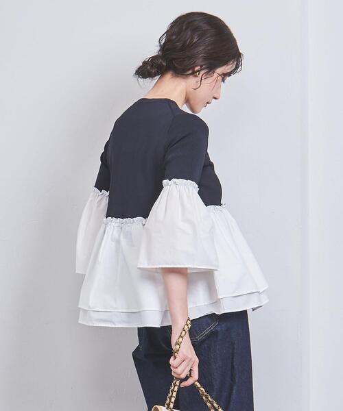UNITED ARROWS（ユナイテッドアローズ）の「フリル コンビ 8SL ニット