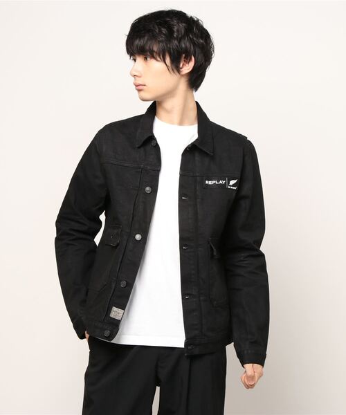 セール】ALL BLACKS × REPLAY ブラックデニムジャケット（デニム