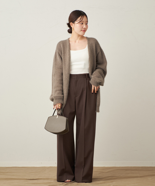 セール】One Tuck Straight Wide パンツ（スラックス）｜Plage