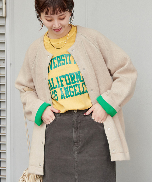 セール】2層スムース編みロングカーディガン（カーディガン/ボレロ