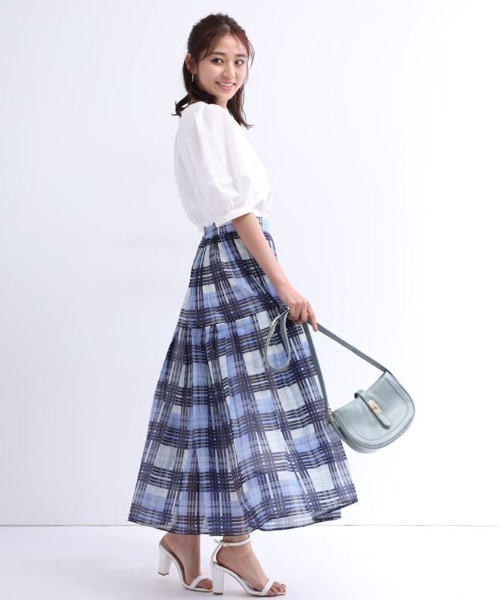 JUSGLITTY（ジャスグリッティー）の「シアーチェックプリーツスカート