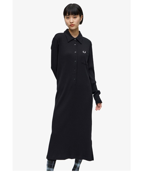 FRED PERRY（フレッドペリー）の「Long Sleeve Ribbed Shirt Dress