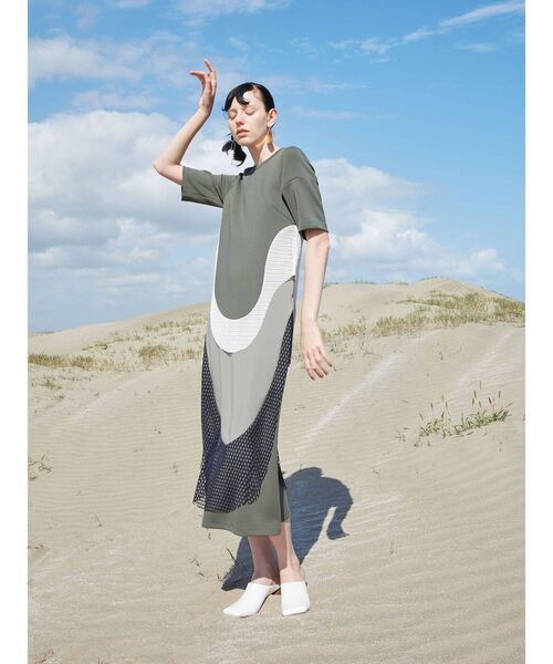 UN3D.（アンスリード）の「メッシュデザインワンピース（ワンピース