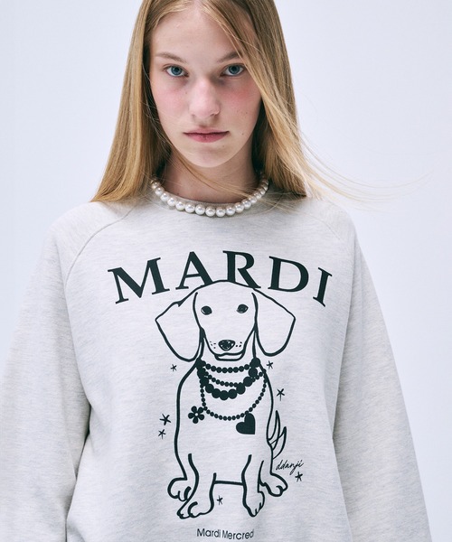 セール】SWEATSHIRT RAGLAN SWING THE TAIL DDANJI PEARL NECKLACE