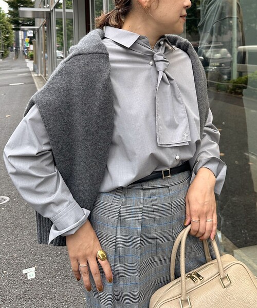 セール】リボンタイ パール釦シャツ（シャツ/ブラウス）｜NOLLEY'S