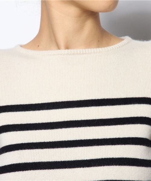 Drawer（ドゥロワー）の「DRAWER カシミヤ9G ボーダーパフスリーブ