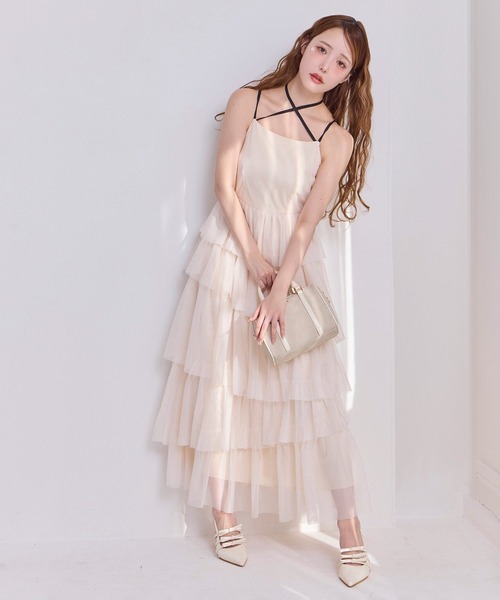今すぐお届け！/WEB限定】ティアードフリルキャミワンピース