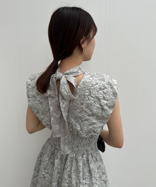 SNIDEL（スナイデル）の「オーバーショルダージャカードワンピース