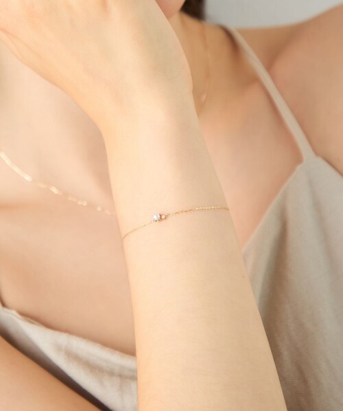 レイヤード] K10YG ダイヤモンド/パール ブレスレット（ブレスレット