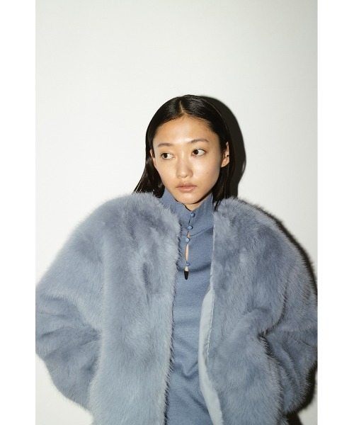 セール】ノーカラーファージャケット（ノーカラージャケット