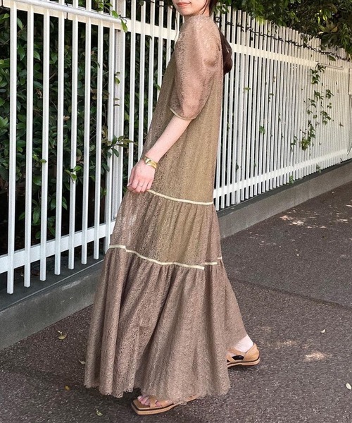 Ameri（アメリ）の「MEDI MELON TULLE LAYERED DRESS（ワンピース