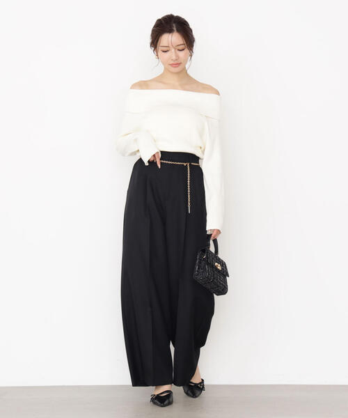 セール】＜谷川菜奈さんコラボ＞チェーン付きワイドパンツ