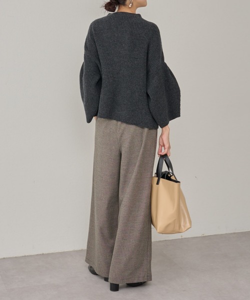 BEARDSLEY（ビアズリー）の「起毛チェックウエストリブパンツ：低身長