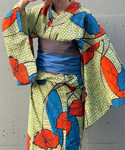 セール】アフリカンプリント浴衣 2点セット 【ZOZOTOWN限定アイテム