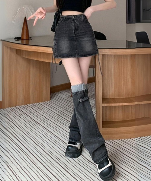 レッグウォーマー付2点セット】韓国ファッション 韓国ストリートY2K