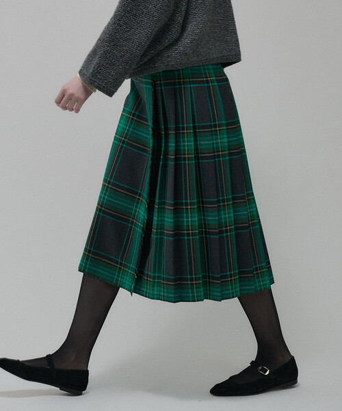 O'NEIL OF DUBLIN | ウーステッドウール ミドルキルトスカート WOMEN