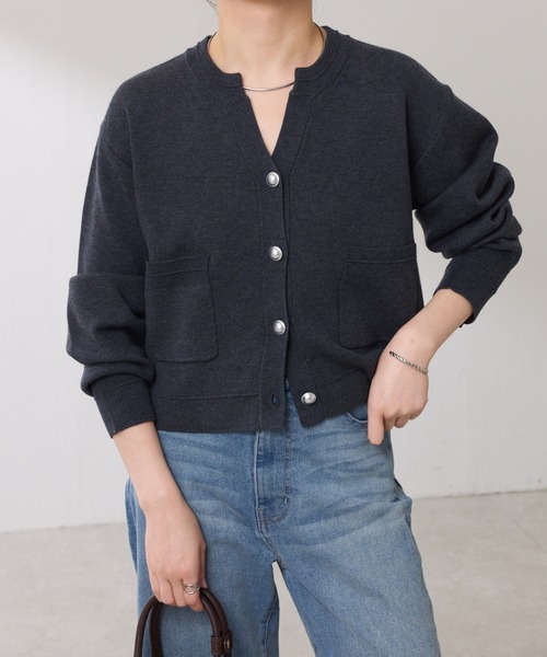 セール】スウェットライクスキッパーカーディガン/WEB限定