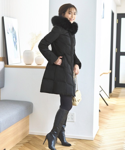 フォックスファーバッスルスタイルダウンコート ｜ レディース