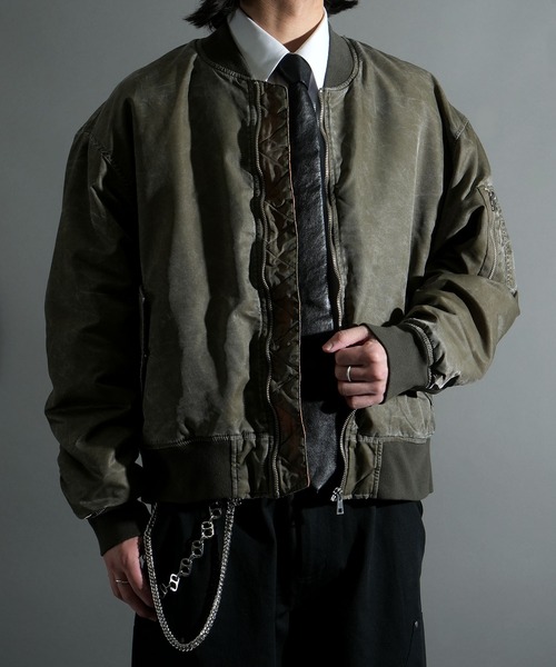 セール】Vintage-like heavy nylon twill MA-1 blouson/ヴィンテージ