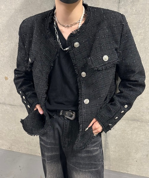 アイドルラグジュアリーツイードジャケット（ノーカラージャケット