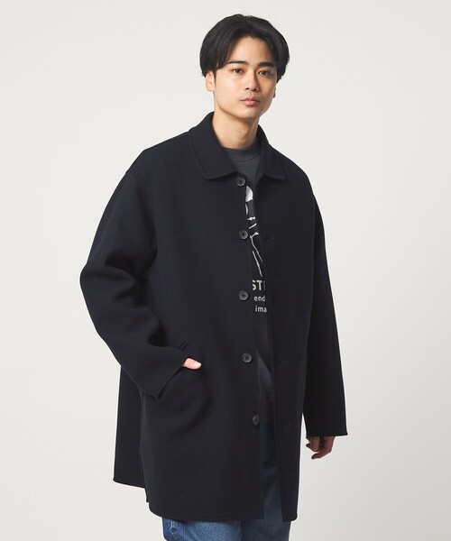 セール】ウールナイロン リバー ステンカラーコート（ステンカラー