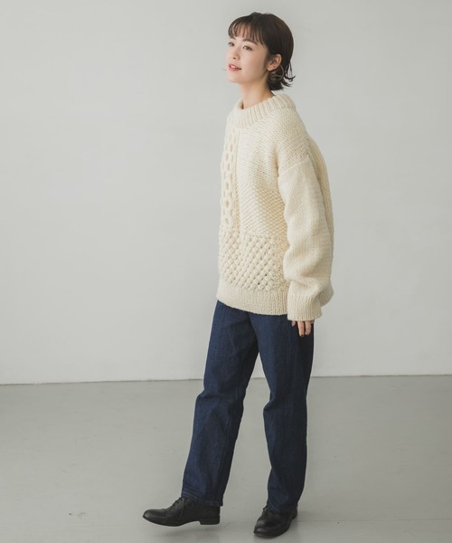 かぐれ（カグレ）の「アラン柄パッチワークニット（ニット/セーター