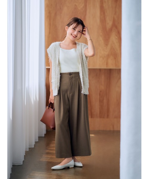 ハイウエストサイドポケットストレートパンツ【低身長・小柄女性