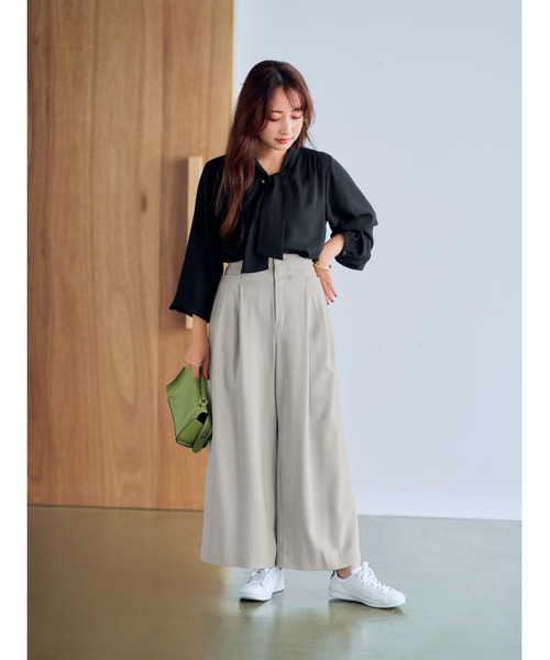 ハイウエストサイドポケットストレートパンツ【低身長・小柄女性