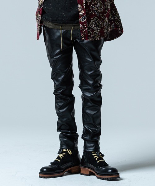 PU leather pants / ピーユーレザーパンツ（デニムパンツ）｜glamb