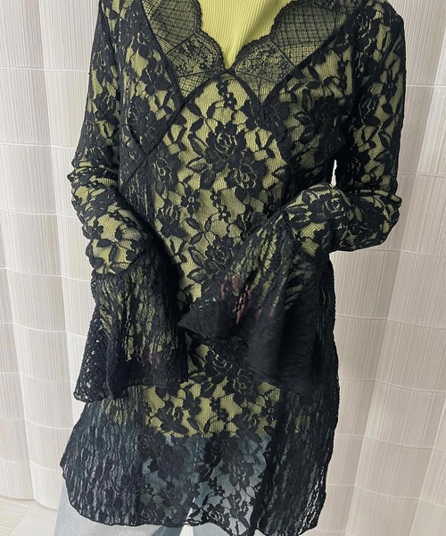 COMBINATION LACE TOP（Tシャツ/カットソー）｜Ameri（アメリ）の