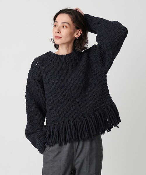 セール】【別注】＜IRONING＞フリンジ ニットプルオーバー（ニット