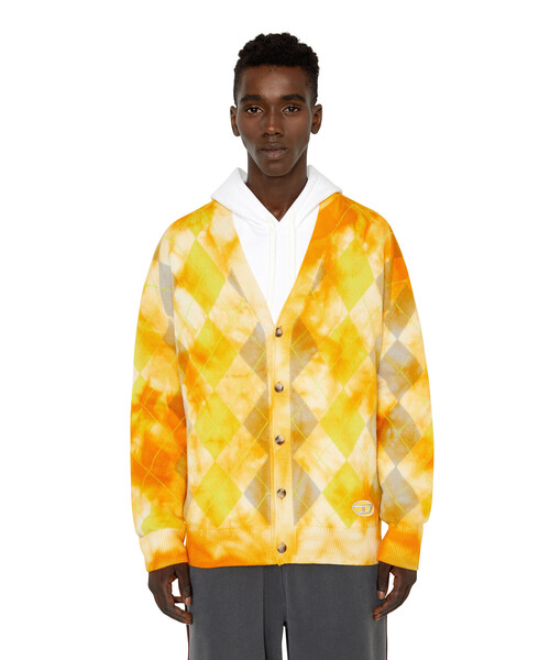 DIESEL（ディーゼル）の「メンズ カーディガン アーガイル タイダイ