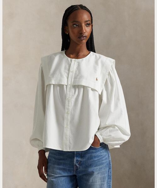 ビブ コットン オックスフォード シャツ（シャツ/ブラウス）｜POLO