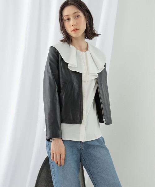 Ray BEAMS（レイビームス）の「Ray BEAMS / ラムレザー ノーカラー